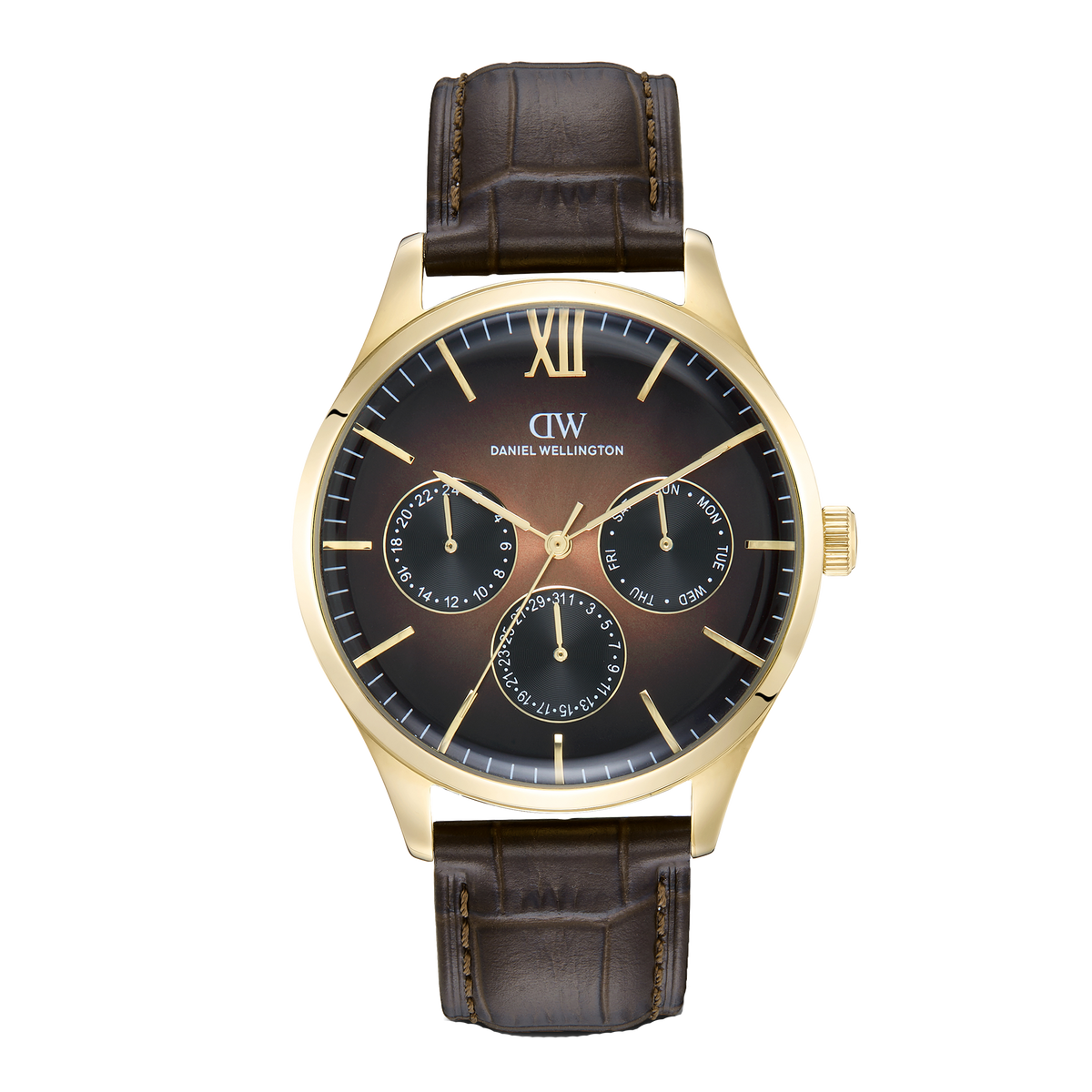 Round Multi Eye Dark Brown Gold