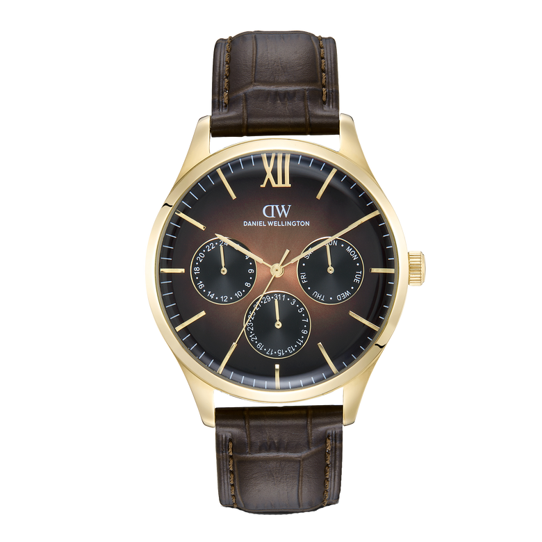 Round Multi Eye Dark Brown Gold