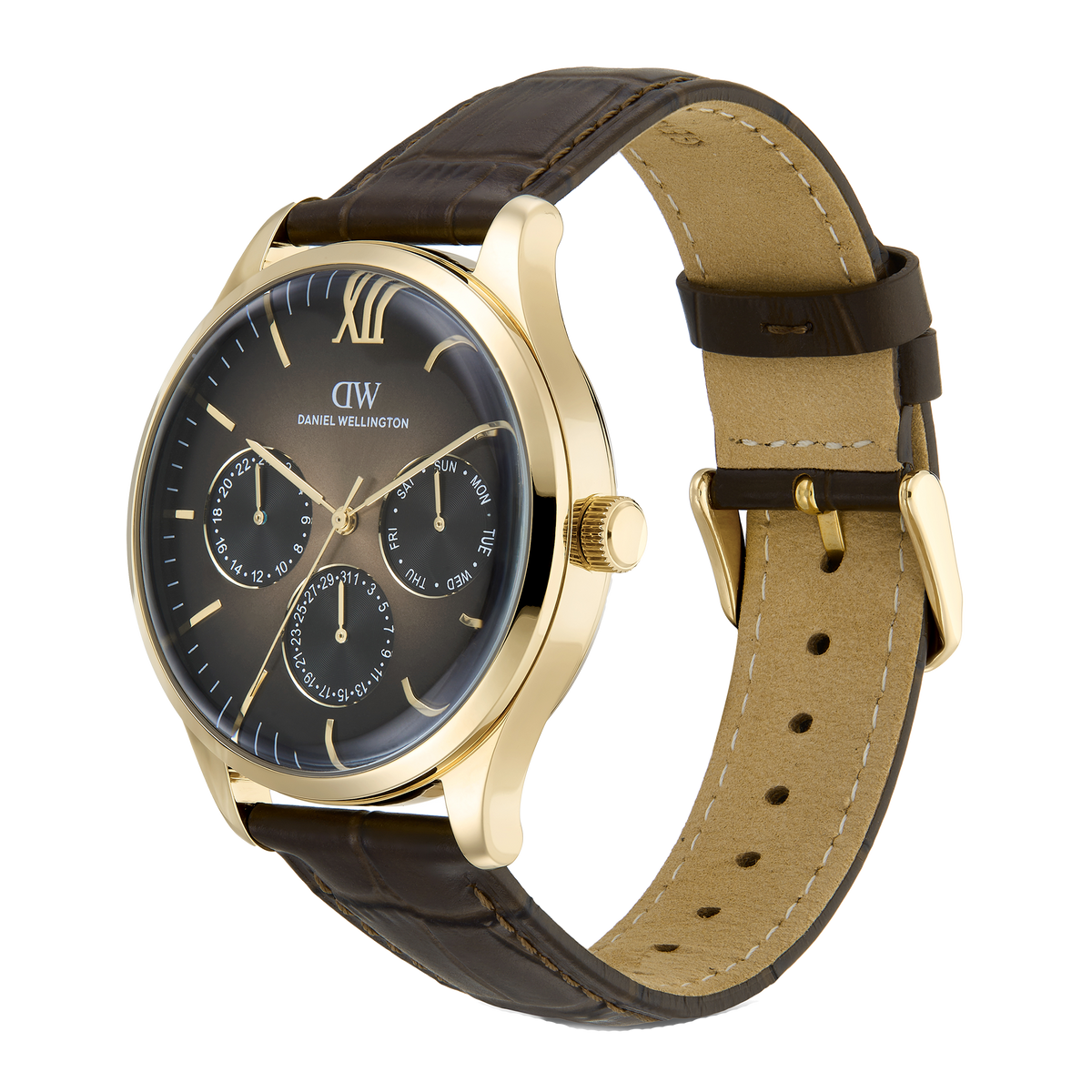 Round Multi Eye Dark Brown Gold