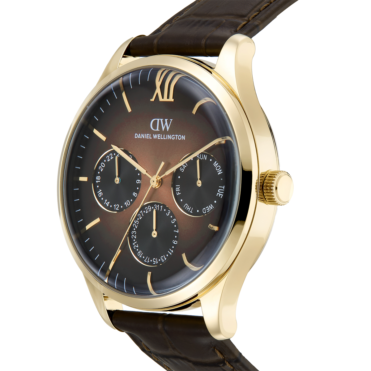 Round Multi Eye Dark Brown Gold
