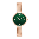 Round Analog Emerald Rose Gold