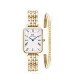 Quadro Roman Numerals 5-Link & Classic Bracelet Gold