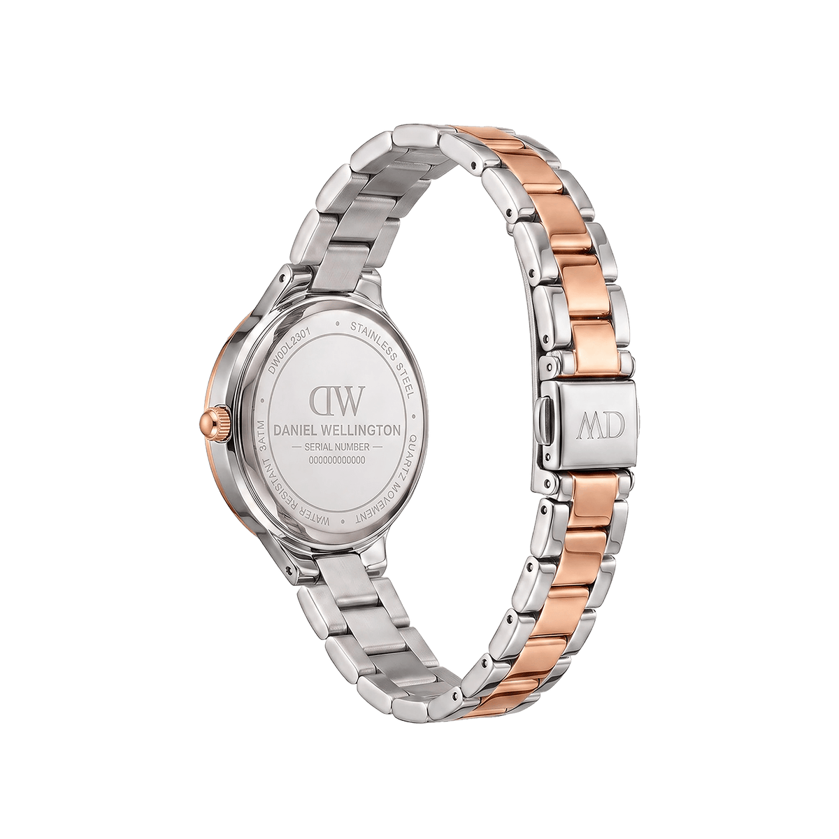 Round Analog Grey 3-Link Two Tone