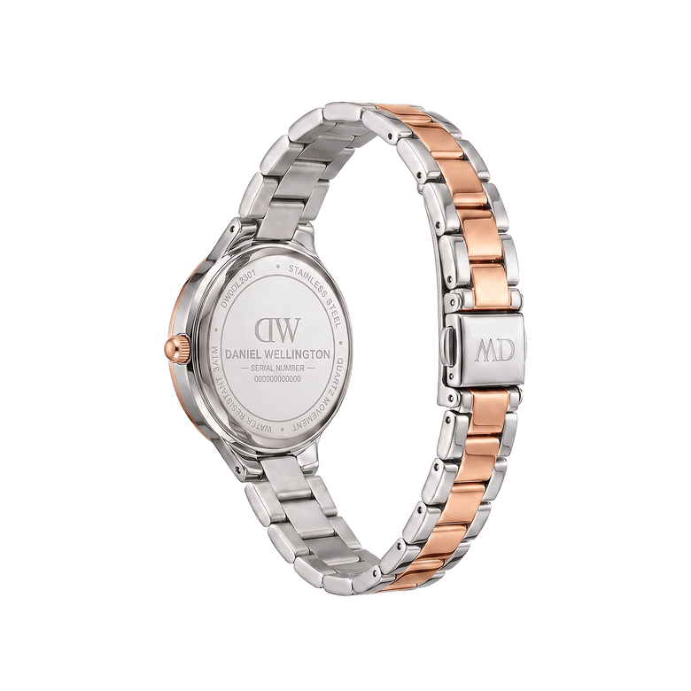 Round Analog Grey 3-Link Two Tone