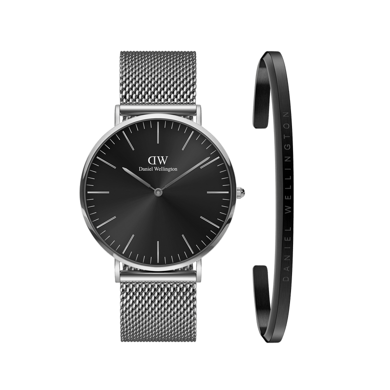 Classic Mesh Onyx + Classic Bracelet Silver