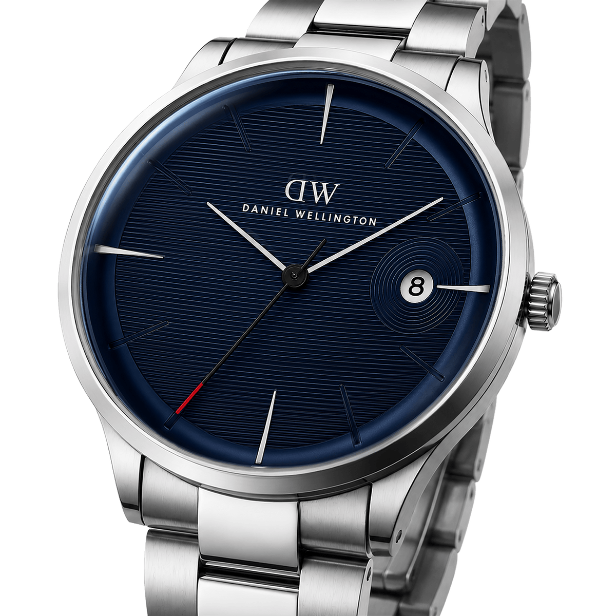 Round Analog 3-Link Blue Silver