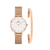 Classic Bracelet Rose Gold + 
 Petite Melrose Eggshell White Rose Gold
