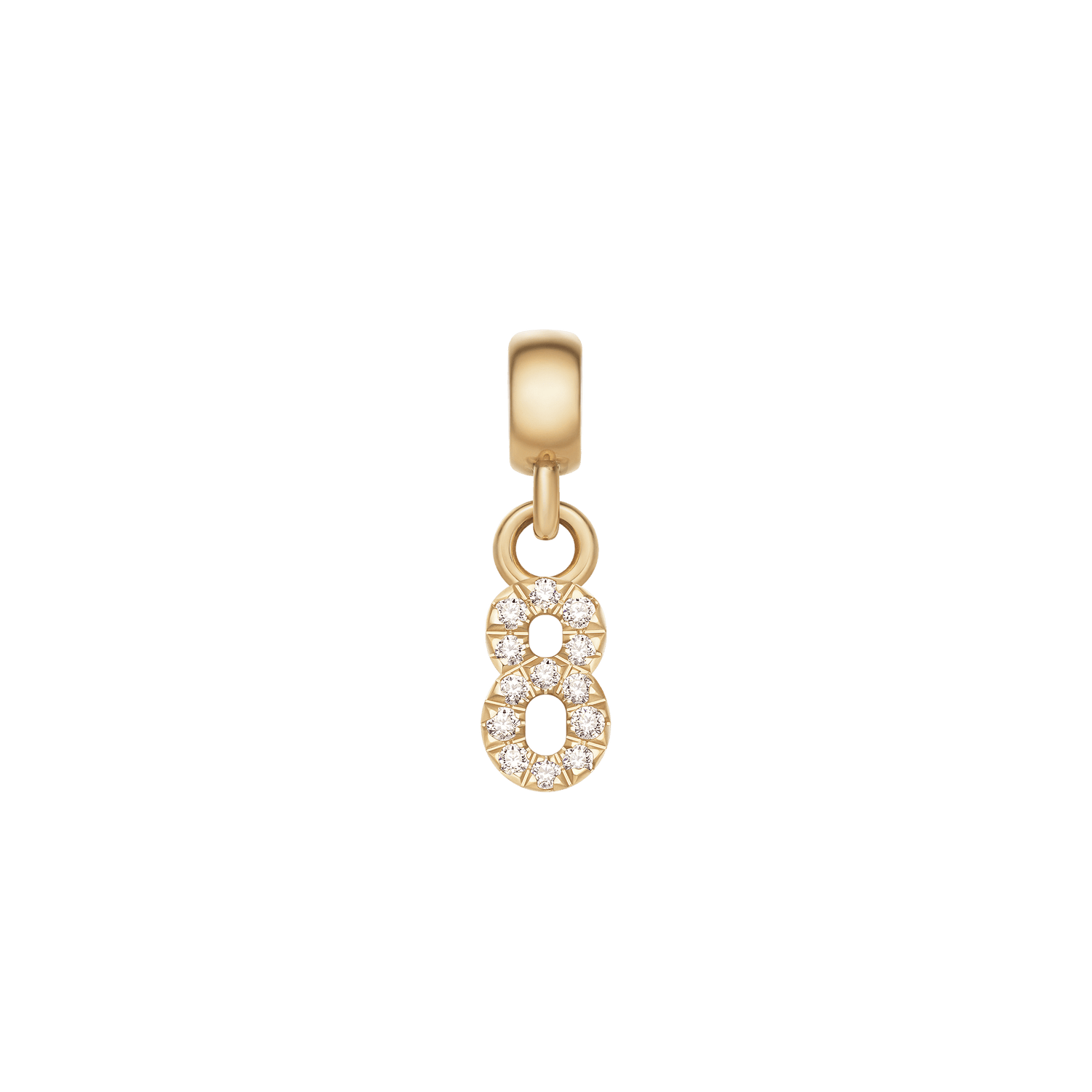 Crystal Number Charm Gold