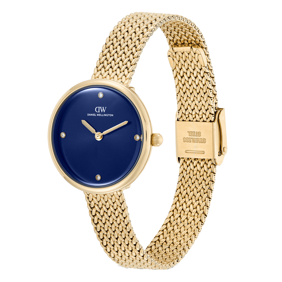 Round Analog Blue Gold
