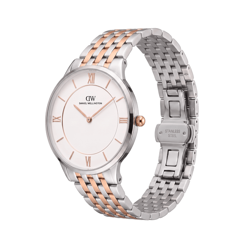 Round Analog 5-Link Silver
