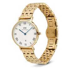 Petite Roman Numerals Date 5-link Gold