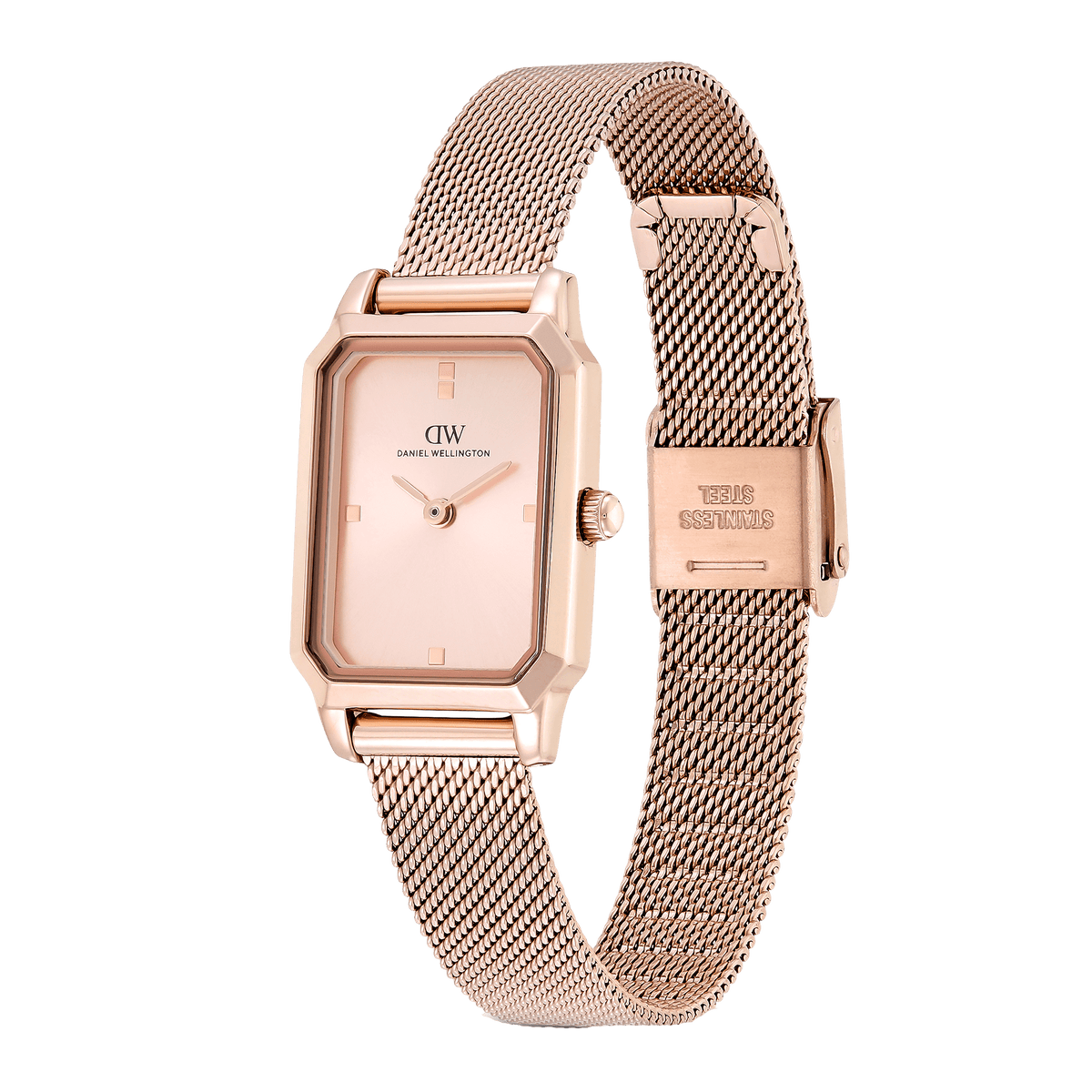 Octagonal Analog Mesh Rose Gold