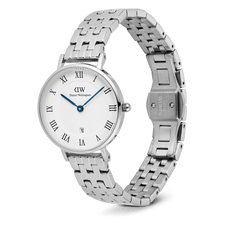 Petite Roman Numerals Date 5-link Silver