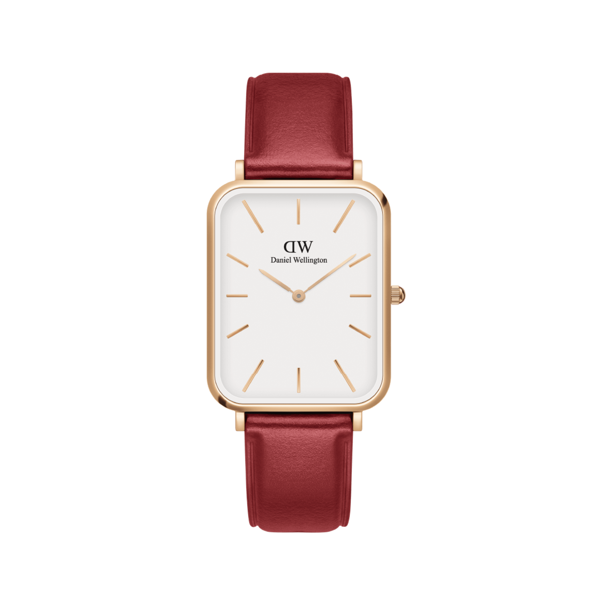 Quadro Suffolk Square watch with leather strap DW