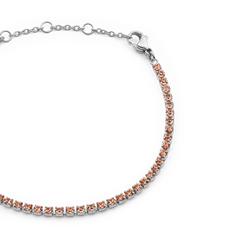 Classic Tennis Bracelet Apricot Silver
