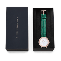 Crystalline Bezel Green Croc Rose Gold