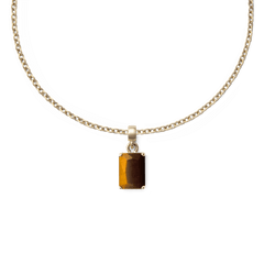 Tiger eye Octagon Gold Charm