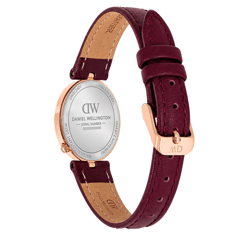 Round Analog Brown Leather Rose Gold
