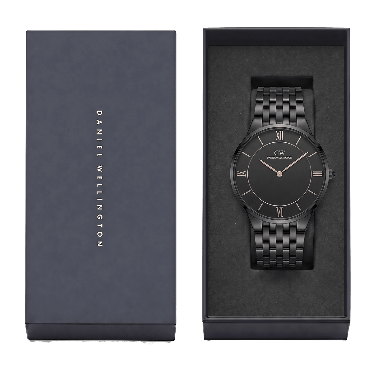 Round Analog 5-Link Black