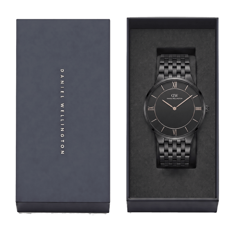 Round Analog 5-Link Black