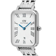 Quadro Roman Numerals Date 5-link Silver