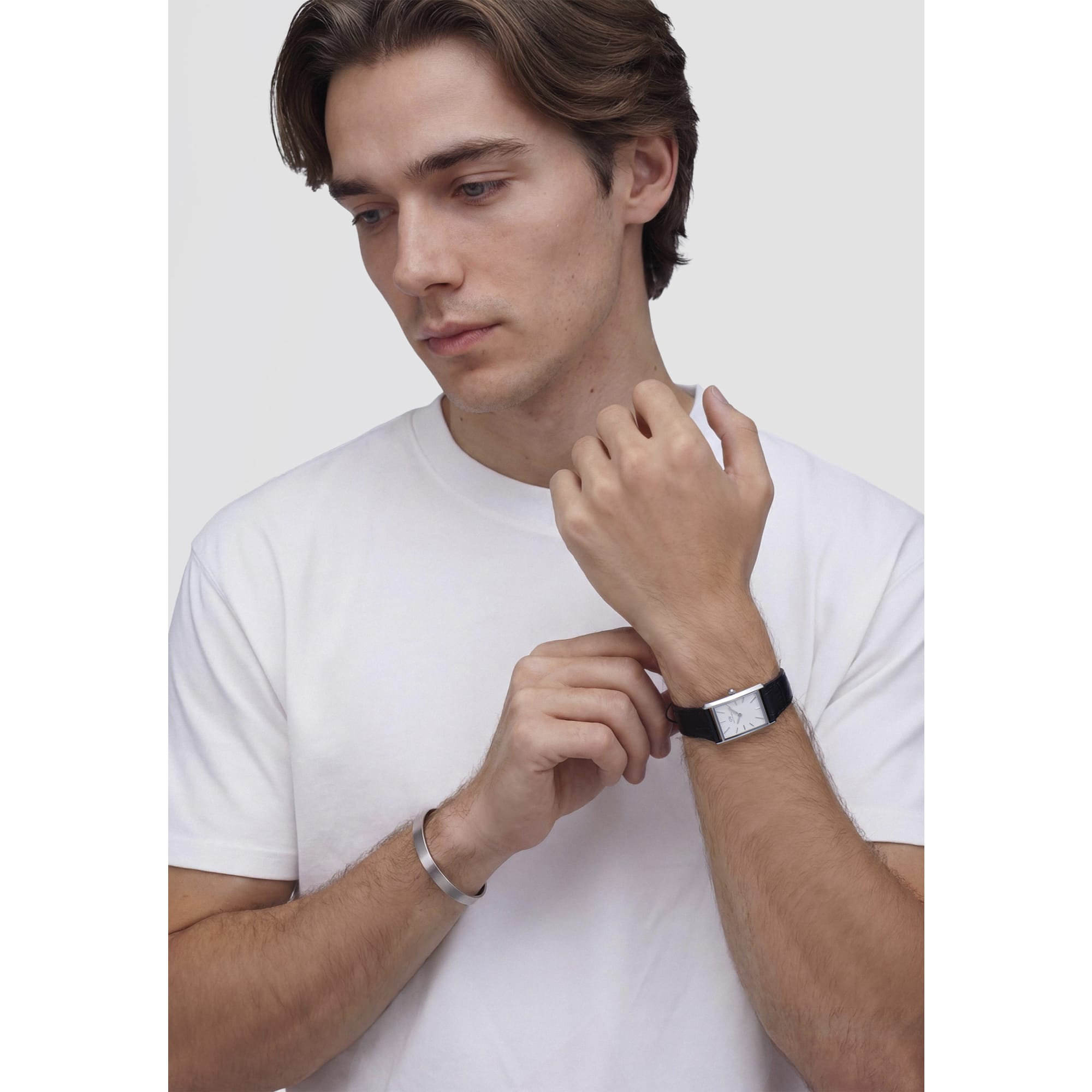Shop Bound Black Crocodile Guilloche Silver watch Online
