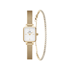 Quadro Mini & Tennis Bracelet Gold