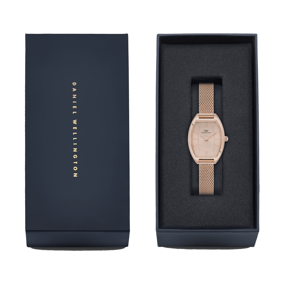 Tonneau Analog Mesh Rose Gold