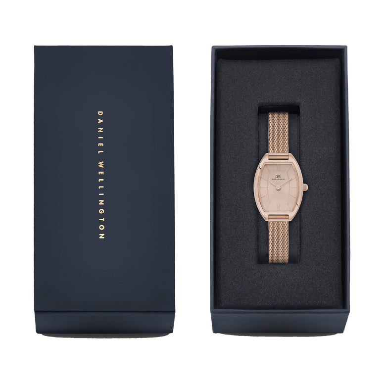 Tonneau Analog Mesh Rose Gold