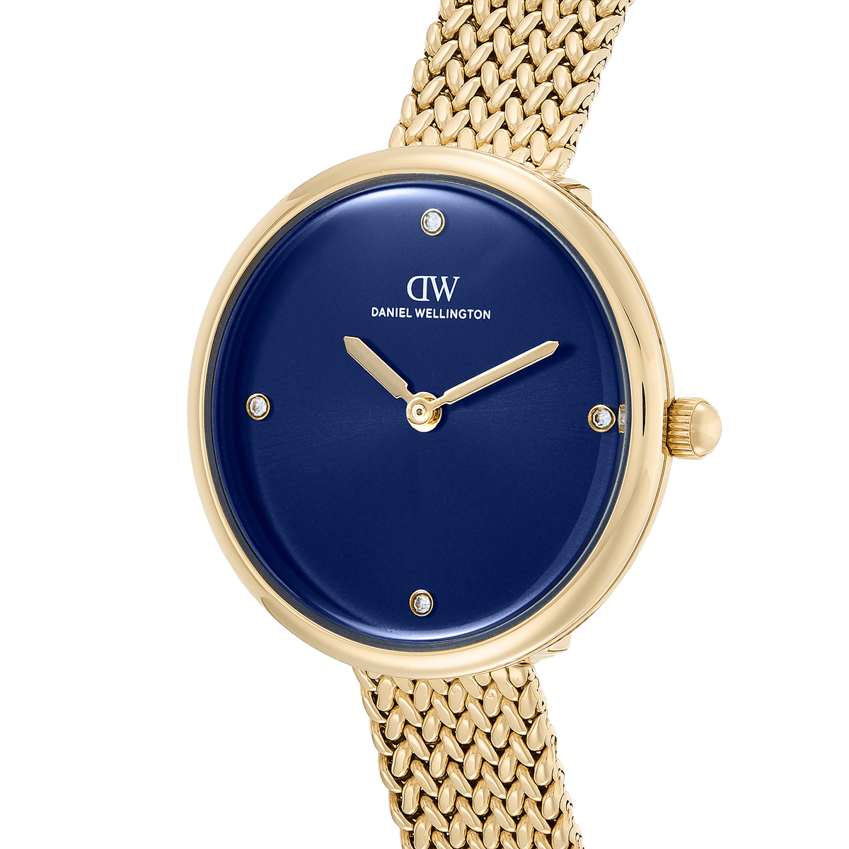 Round Analog Blue Gold