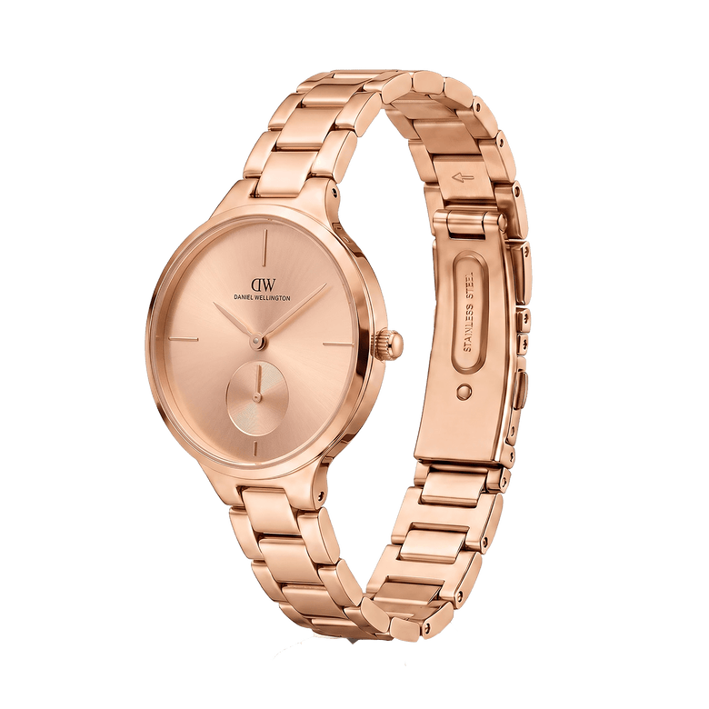 Round Analog 3-Link Rose Gold