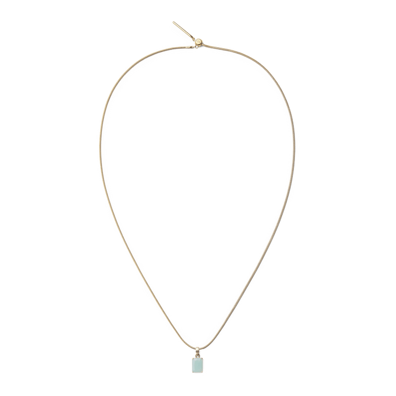 Amazonite Octagon Gold Charm