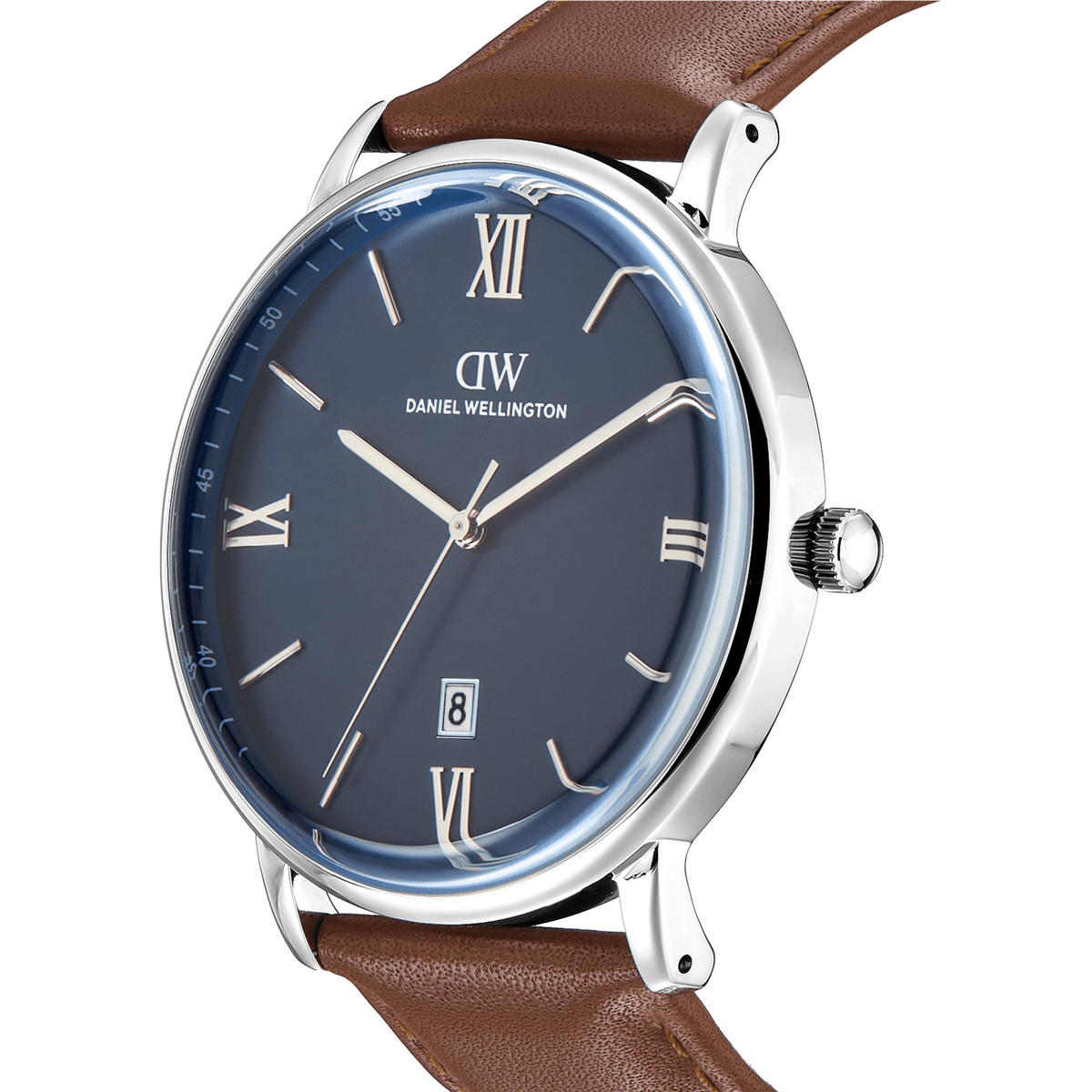 Round Analog Roman St Mawes Blue/Silver