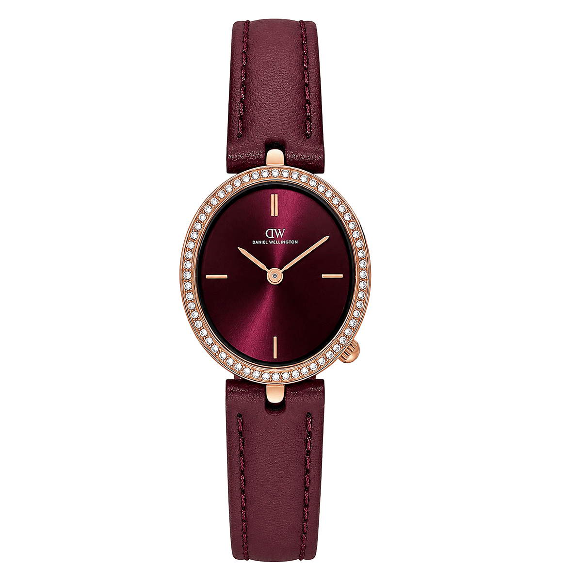 Round Analog Brown Leather Rose Gold