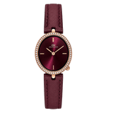 Round Analog Brown Leather Rose Gold