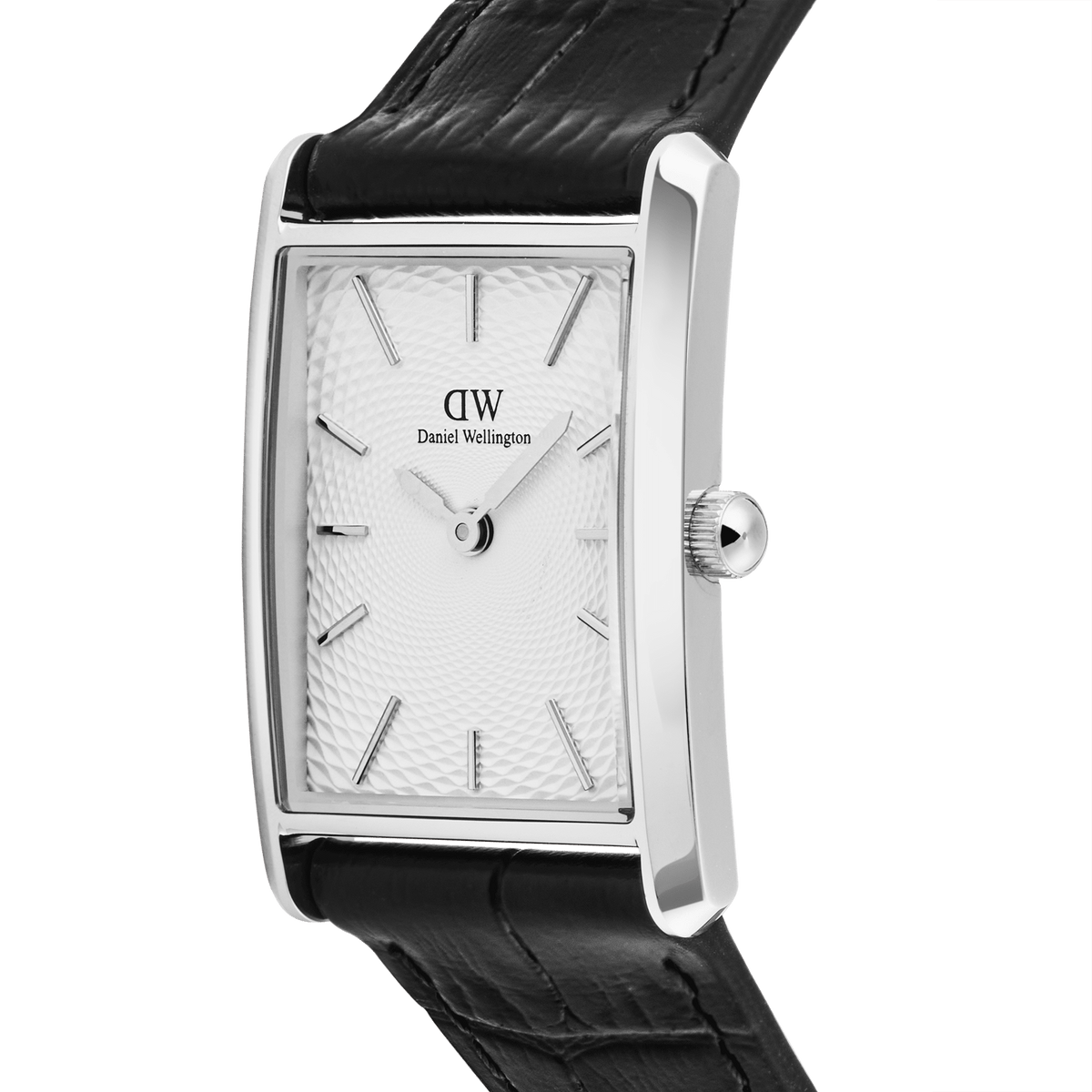 Shop Bound Black Crocodile Guilloche Silver watch Online