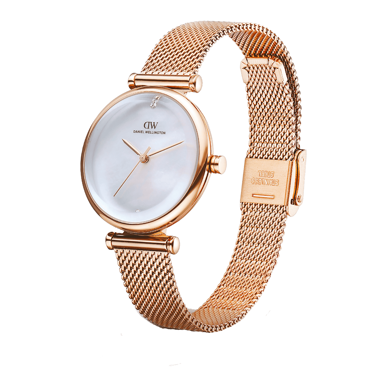 Round Analog White MOP Rose Gold