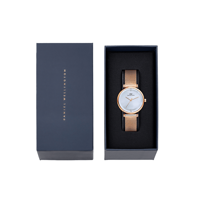 Round Analog White MOP Rose Gold