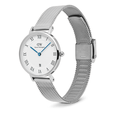 Petite Roman Numerals Date Silver