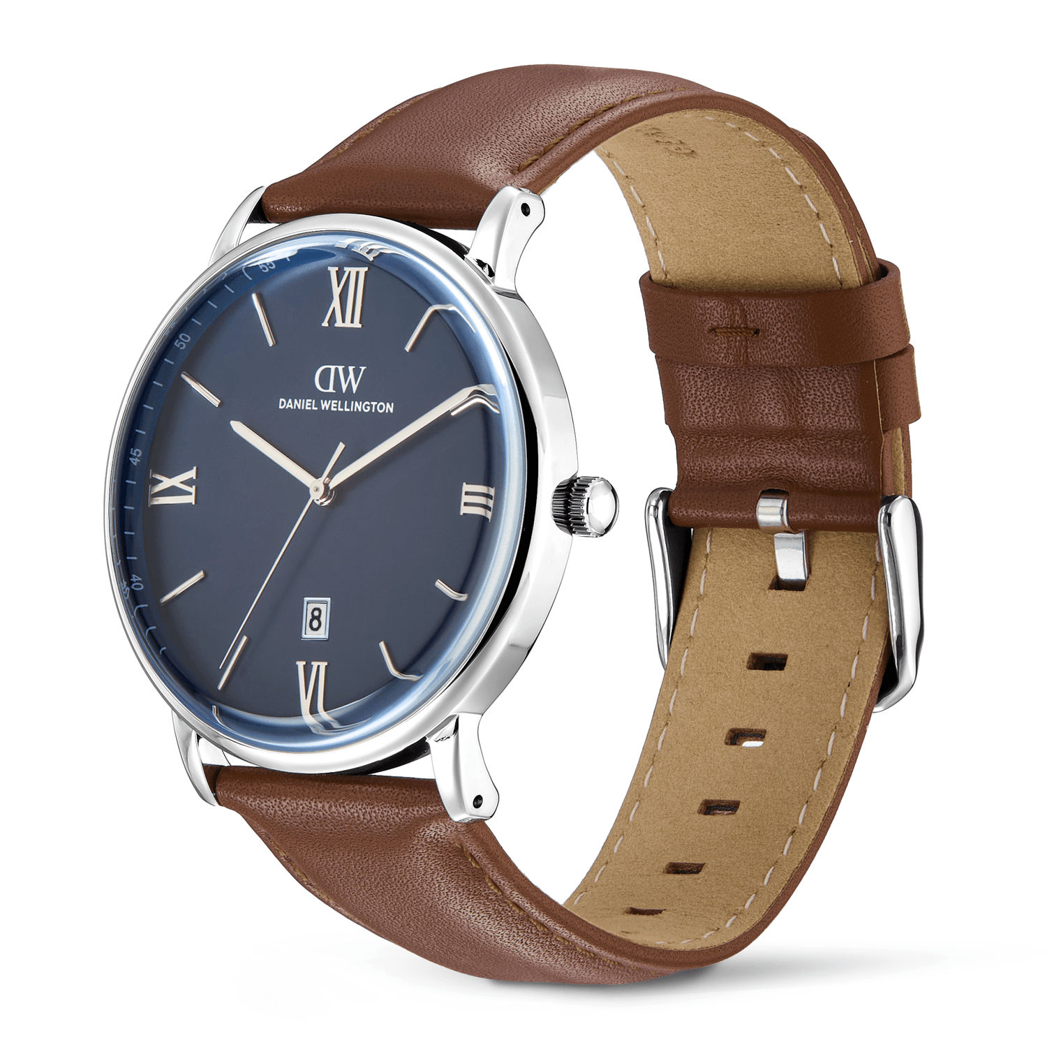 Round Analog Roman St Mawes Blue/Silver