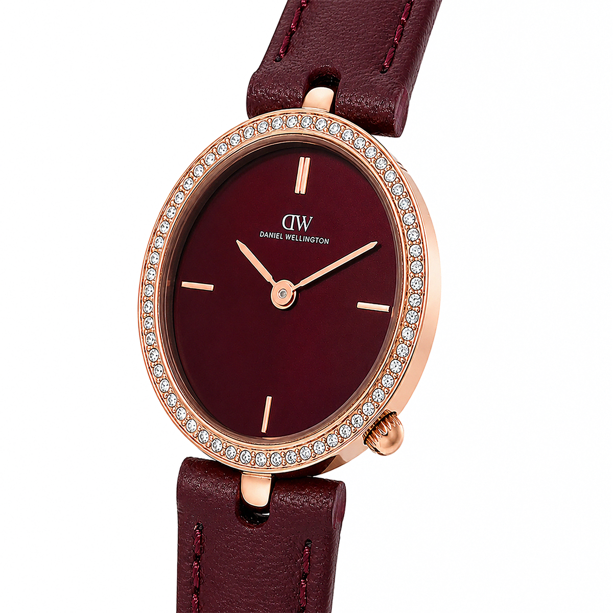 Round Analog Brown Leather Rose Gold