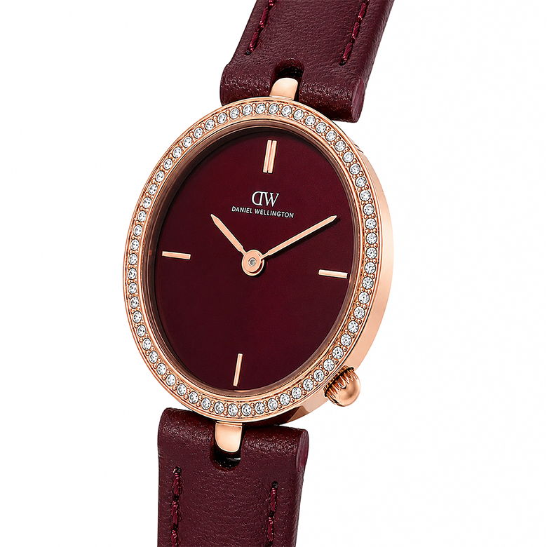 Round Analog Brown Leather Rose Gold