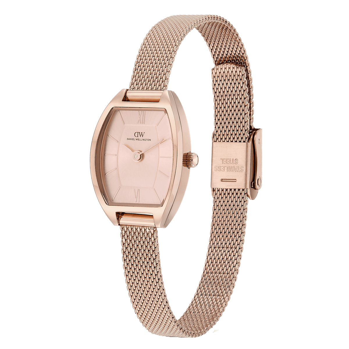 Tonneau Analog Mesh Rose Gold