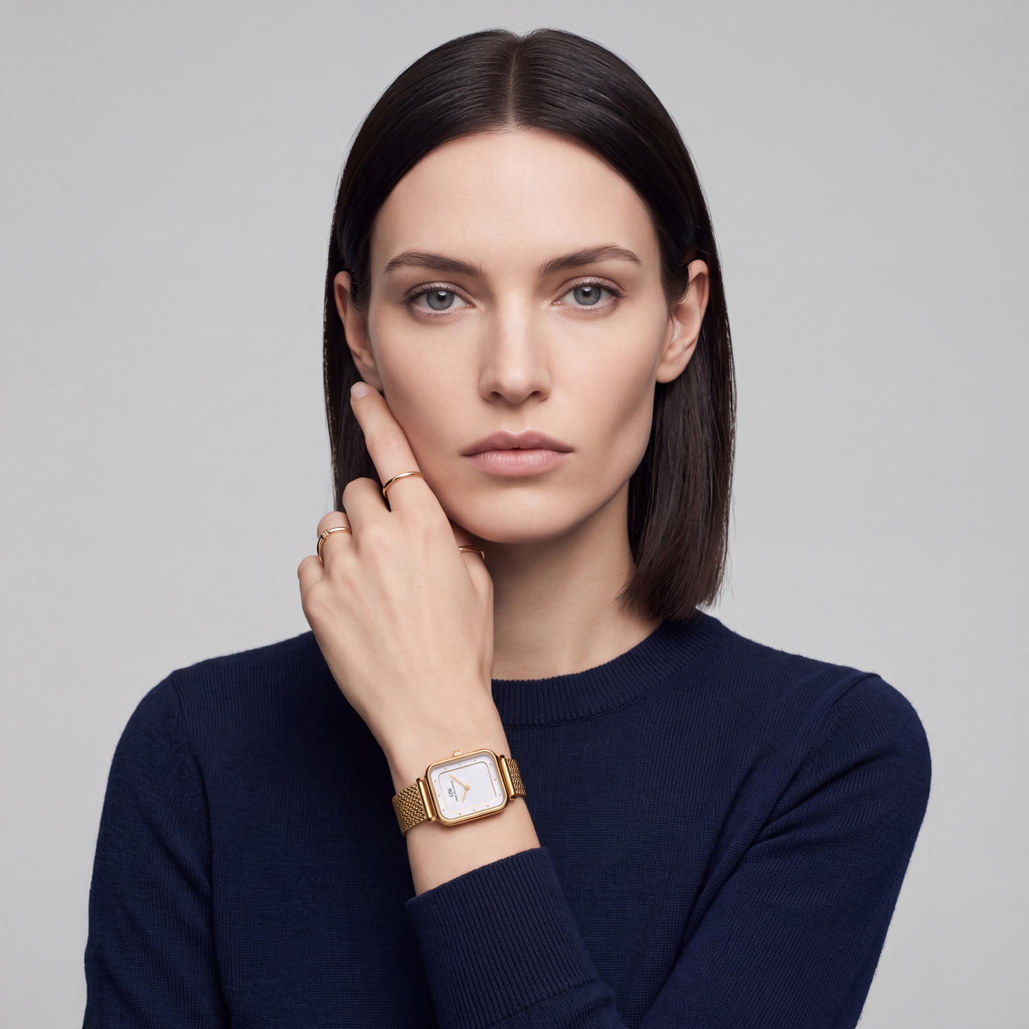 Square Analog Braided Gold