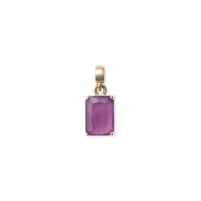 Amethyst Octagon Gold Charm