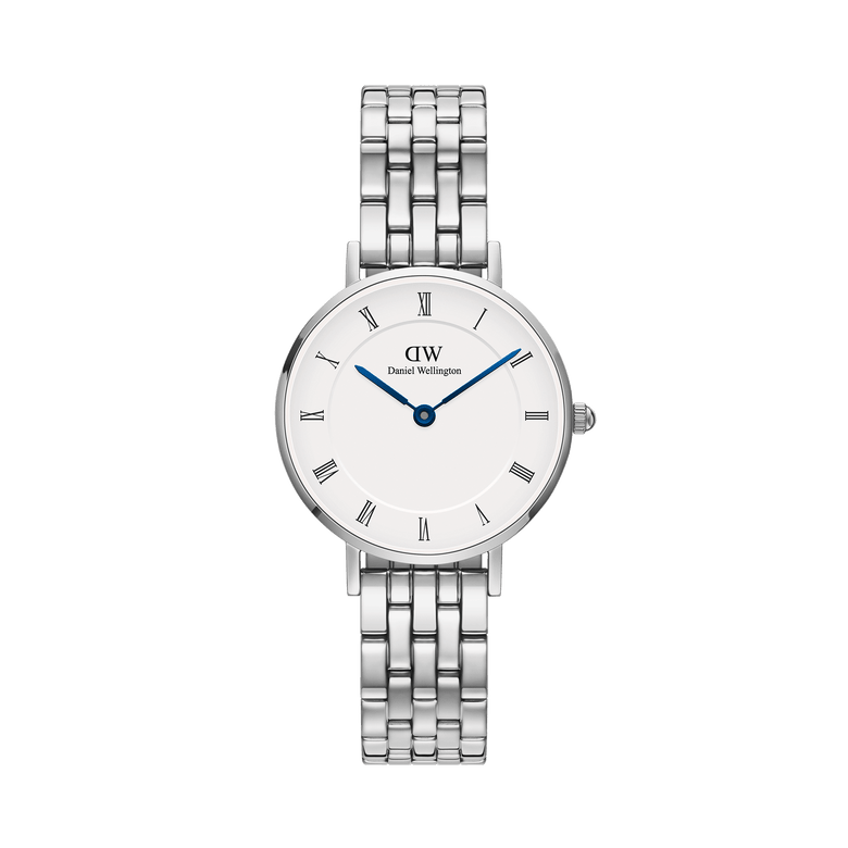 Petite Roman Numerals 5-Link Silver