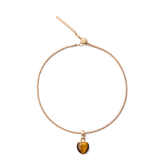 Tiger eye Heart Rose Gold Charm