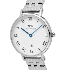 Petite Roman Numerals Date 5-link Silver