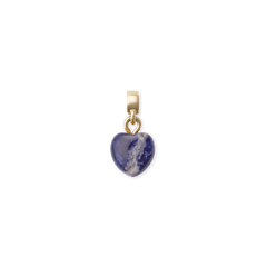Blue Spot Heart Gold Charm