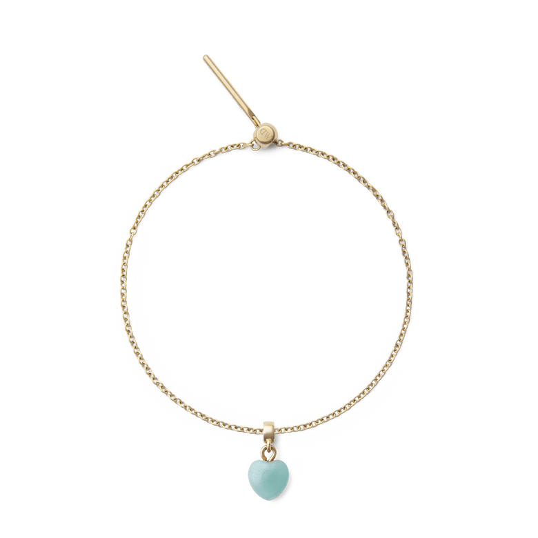 Amazonite Heart Gold Charm